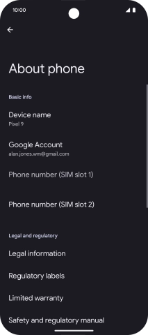 Press About phone.