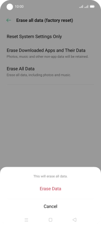 Press Erase Data.