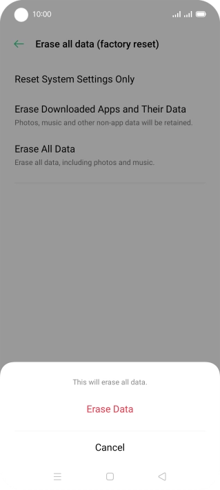 Press Erase Data.