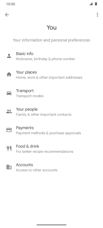 Press Basic info and follow the instructions on the screen to select phone owner settings.