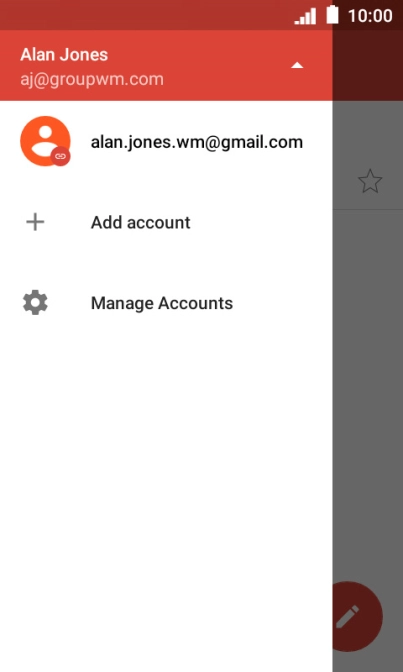 Press the required account.