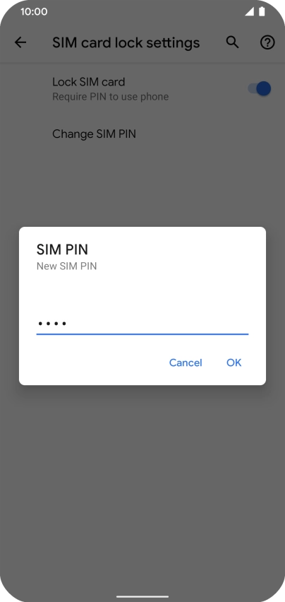 Key in a new four-digit PIN and press OK.