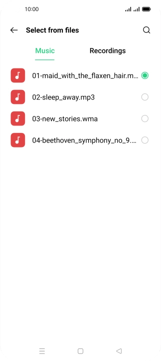 Once you've found a ring tone you like, press the Return key.