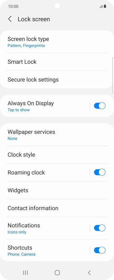 Press Screen lock type and key in the additional phone lock code you created earlier.