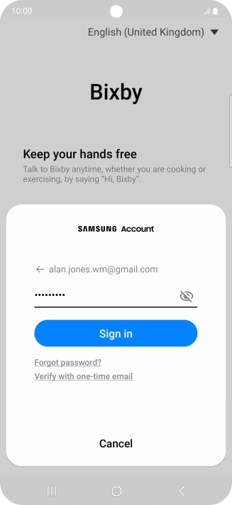 Press Sign in.