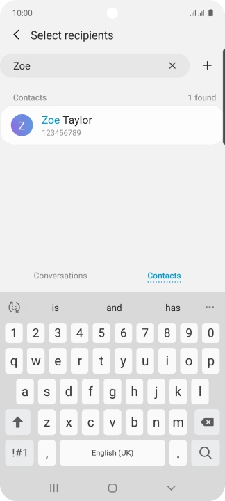 Press the required contact.