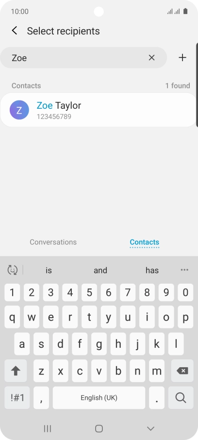 Press the required contact.