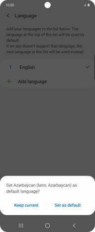To select the new language as the default phone language, press Set as default.