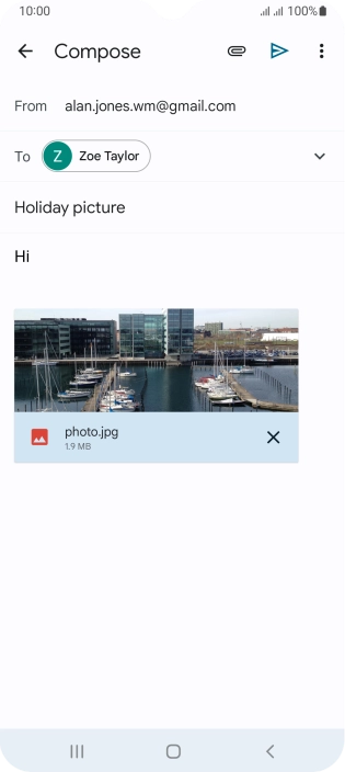 Press the send icon.