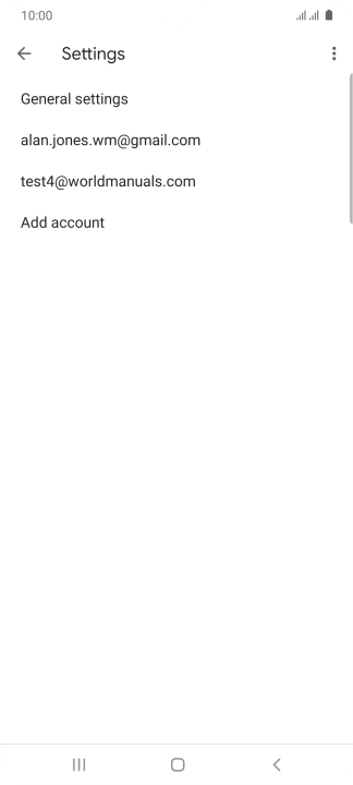 Press the required email account.