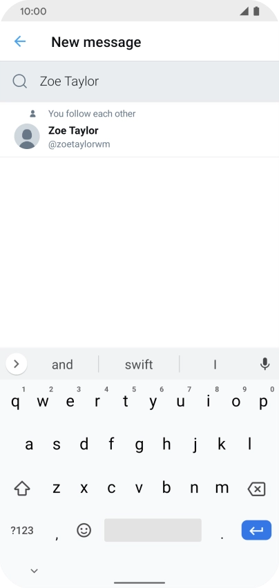 Key in the first letters of the recipient's name and press the required contact.