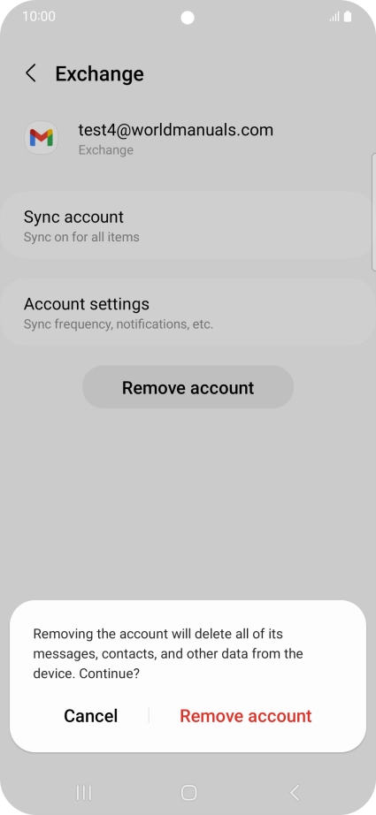 Press Remove account.