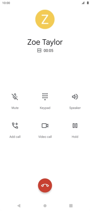 Press the end call icon.