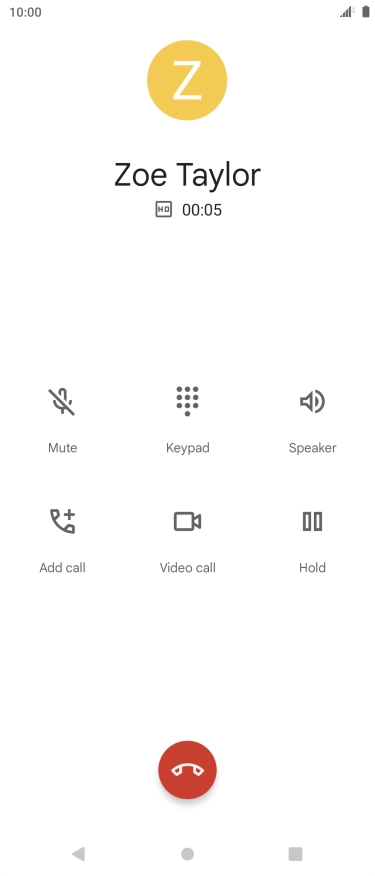 Press the end call icon.