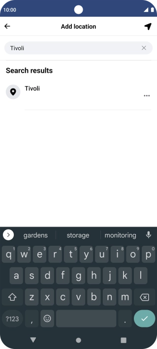 Press the required location.