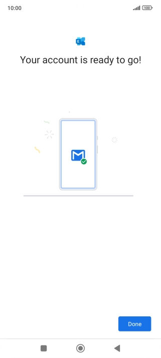 If this screen is displayed, your email account has been recognised and is being set up automatically. Follow the instructions on the screen to key in more information and finish setting up your phone.