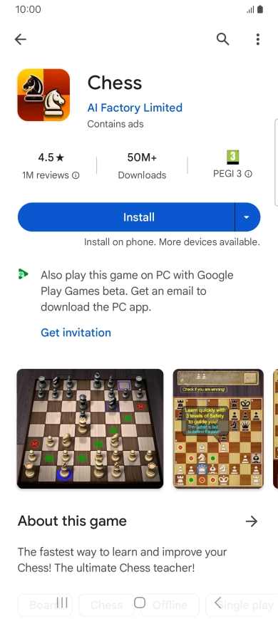 Press Install and follow the instructions on the screen to install the app.