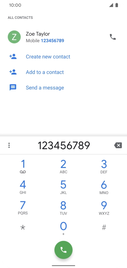 Key in the required number and press the call icon.