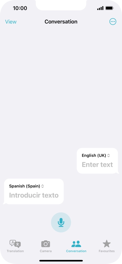 Press the microphone icon and say the required word or sentence.