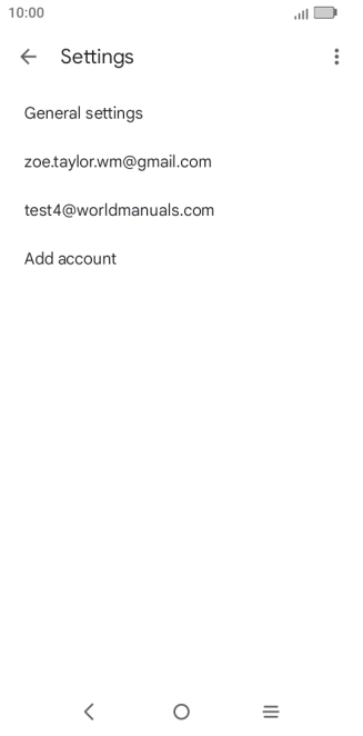 Press the required email account.