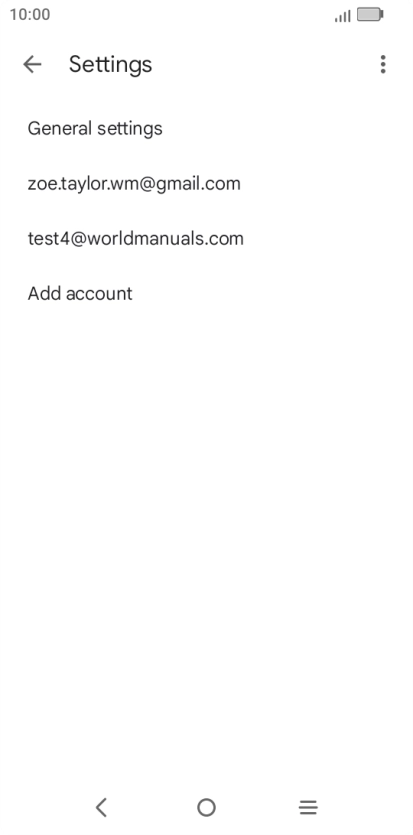 Press the required email account.
