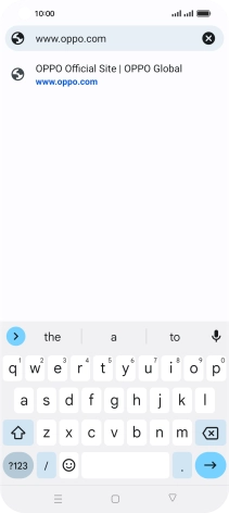 Key in the address of the required web page and press arrow right.