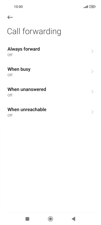 Press the required divert type.