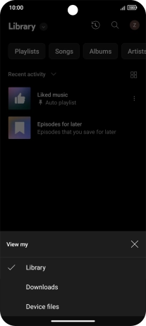 Press the required category and go to the required audio file.
