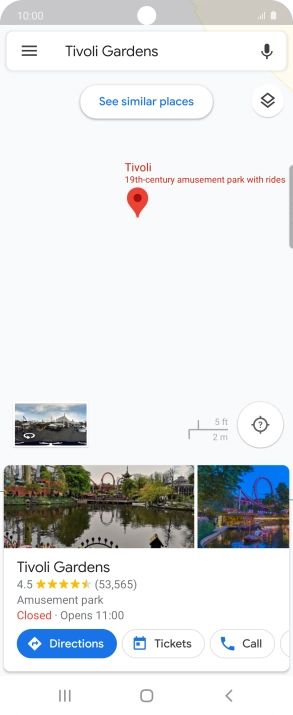 Press the destination at the bottom of the screen.