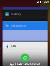 To end one running application, highlight it and press Navigation key right.