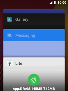 To end one running application, highlight it and press Navigation key right.