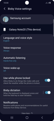 Follow the instructions on the screen to select the required settings.