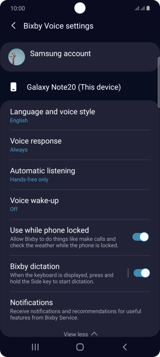 Follow the instructions on the screen to select the required settings.