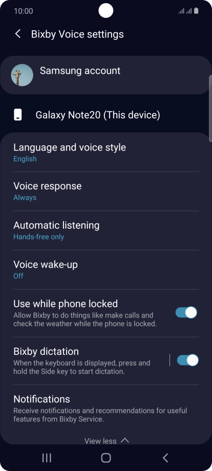 Follow the instructions on the screen to select the required settings.