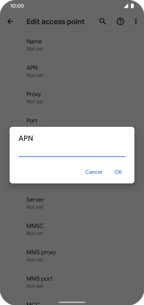 Key in wap.vodafone.co.uk and press OK.