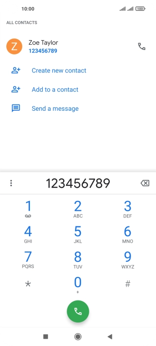 Key in the required number and press the call icon.