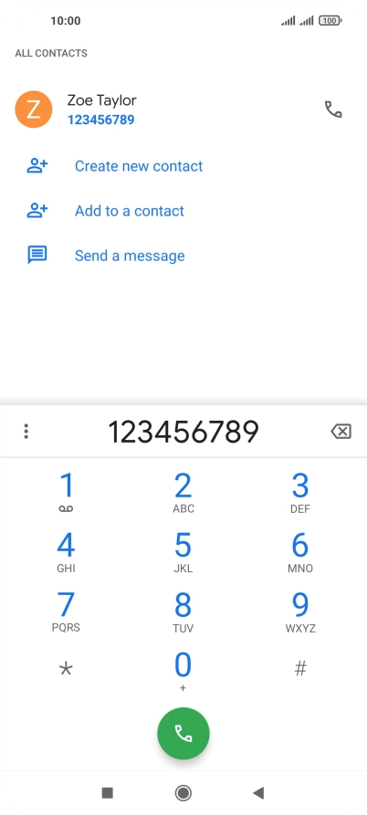 Key in the required number and press the call icon.