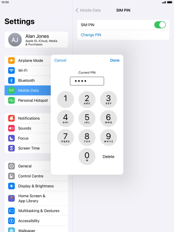 Key in your current PIN and press Done.