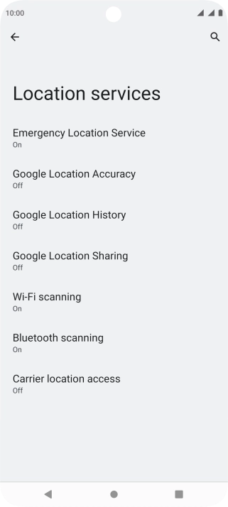 Press Google Location Accuracy.