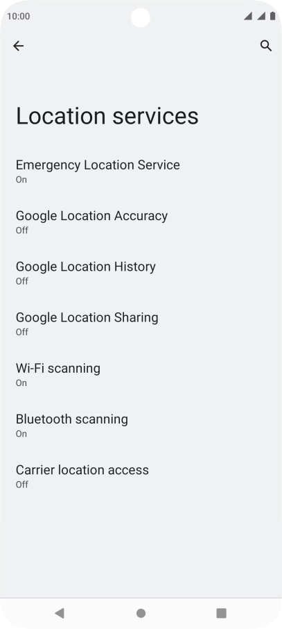 Press Google Location Accuracy.