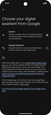 Press the required voice control assistant.