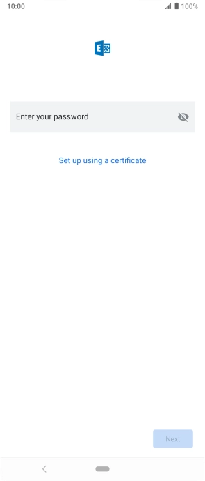 Press Enter your password and key in the password for your email account.