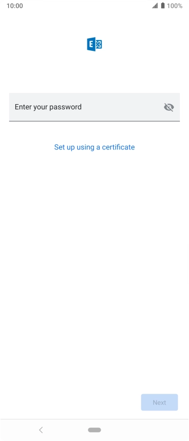 Press Enter your password and key in the password for your email account.