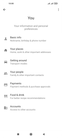 Press Basic info and follow the instructions on the screen to select phone owner settings.