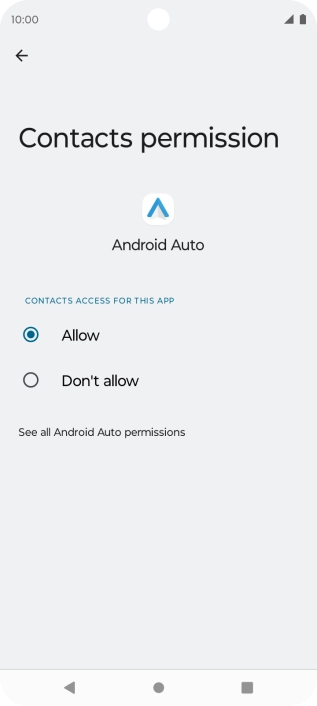 Press the required setting.
