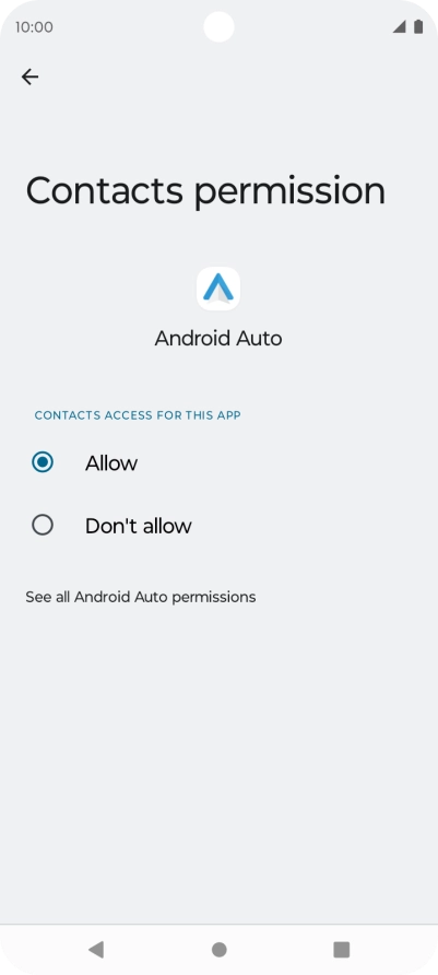 Press the required setting.