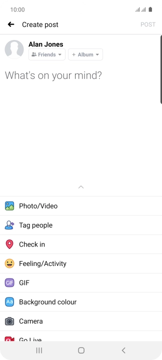 Press the text input field and key in the required text.