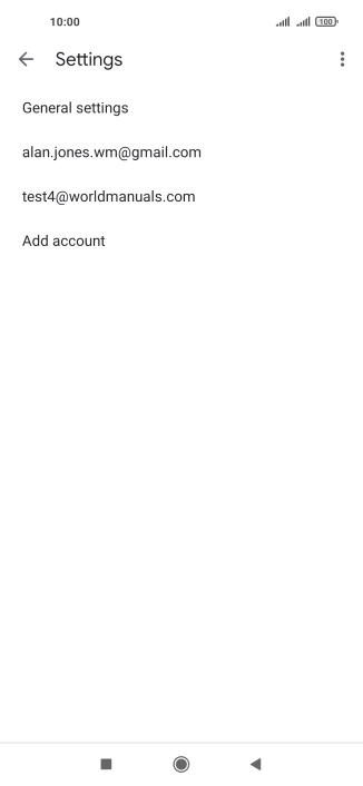 Press the required email account.