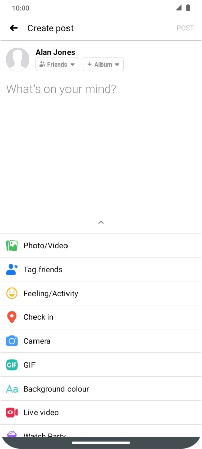 Press the text input field.