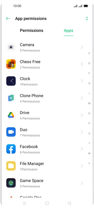 Press the required app.